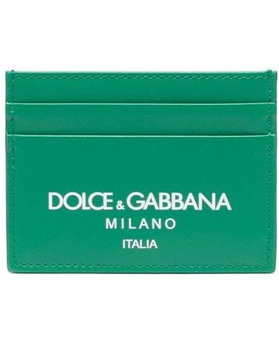 Dolce & Gabbana Porte-cartes en cuir à logo imprimé - Vert