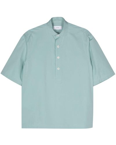 Lardini Short-sleeve Cotton Shirt - Blue