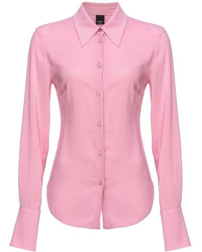 Pinko スプレッドカラー セミシアーシャツ - ピンク