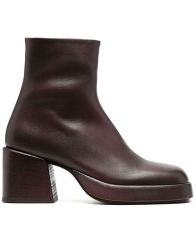 Marsèll 70mm Heeled Leather Boots - Brown