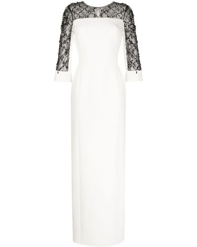 Jenny Packham Swanson Crystal-embellished Gown Dress - White