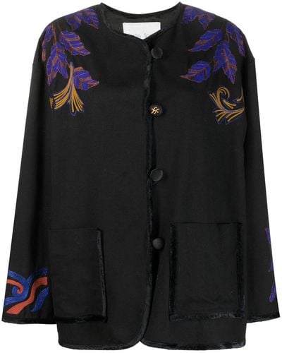 Forte Forte Embroidery Wool Twill Short Coat - Black