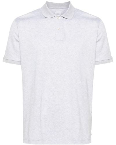 Eleventy Mélange Jersey Polo Shirt - White