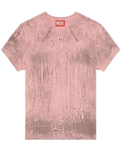 DIESEL T-uncutie-long-n11 T-shirt - Roze