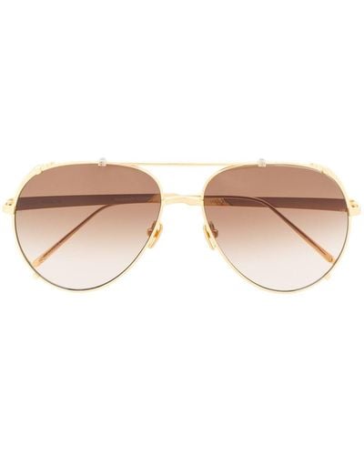 Linda Farrow Newman Pilot-frame Sunglasses - Metallic