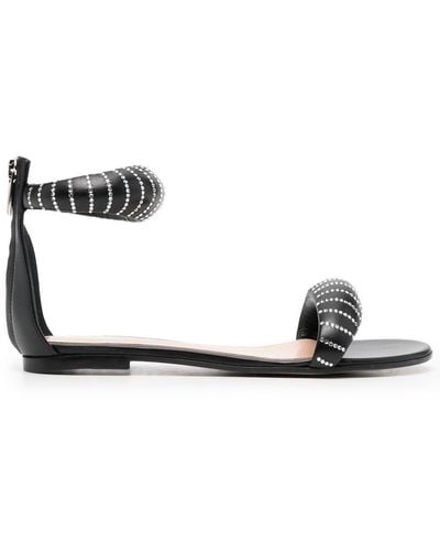 Gianvito Rossi Crystal-stripe Sandals - Black