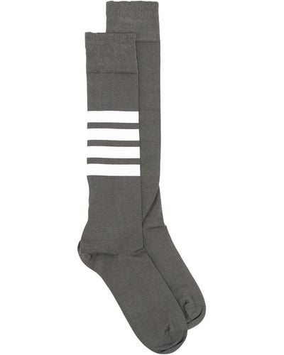 Thom Browne Calcetines a rayas 4-Bar - Gris