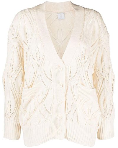 Eleventy Pointelle-knit Cardigan - Natural