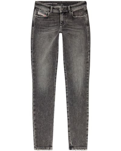 DIESEL 2017 Slandy Low-rise Skinny Jeans - Gray
