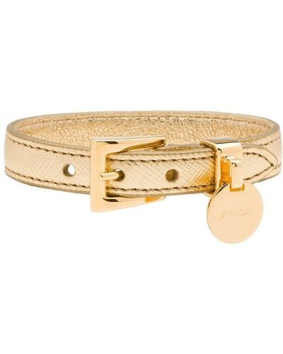 Prada Saffiano Leather Bracelet - Metallic