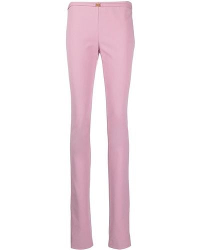 Blumarine Pantalones slim con cinturón - Rosa
