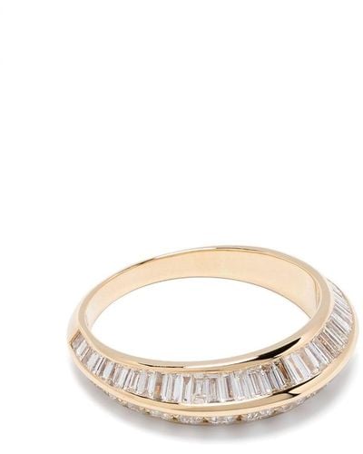 Lizzie Mandler 18kt Yellow Gold Diamond Crescent Ring - White