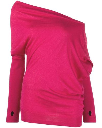 Tom Ford One-shoulder Knitted Top - Pink