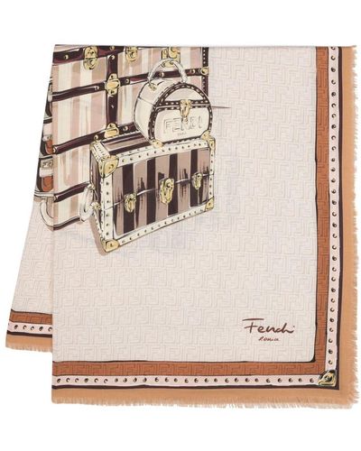 Fendi Schal mit grafischem Print - Weiß