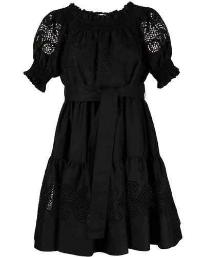 P.A.R.O.S.H. Off-shoulder Ruffled Mini Dress - Black