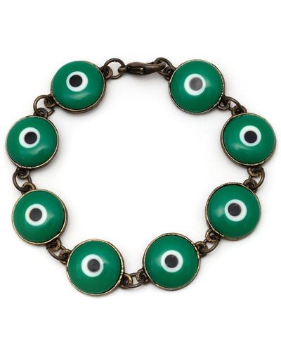Amir Slama Evil Eye Charm Bracelet - Green