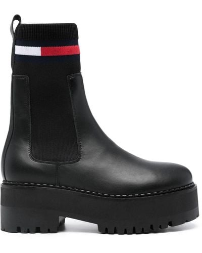 Tommy Hilfiger Flatform Chelsea Boots - Black