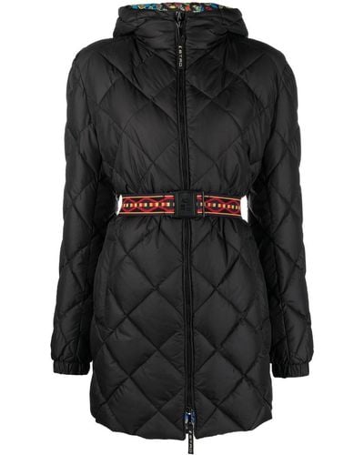 Etro Belted Quilted Coat - Black
