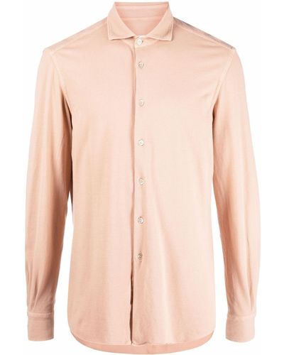 Boglioli Getailleerd Overhemd - Roze
