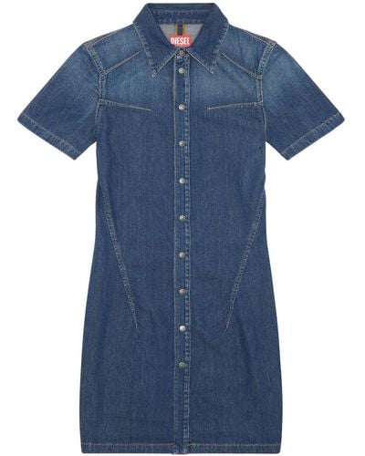 DIESEL De-shirty Buttoned Shirtdress - Blue