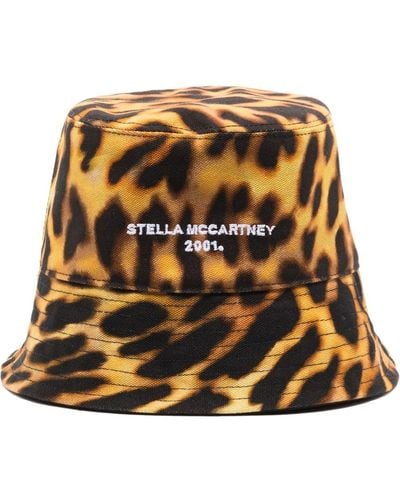 Stella McCartney 2001-logo Leopard-print Bucket Hat - Yellow