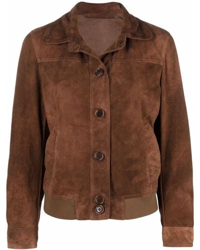 Salvatore Santoro Button-up Leather Jacket - Brown