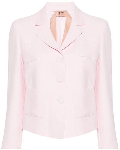 N°21 Blazer Met Dubbele Rij Knopen En Crêpe Textuur - Roze