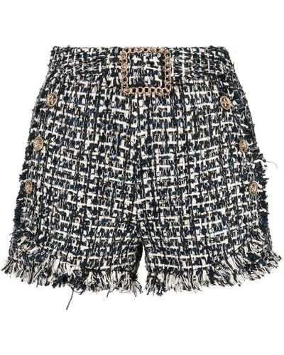 Edward Achour Paris Rough-cut Tweed Shorts - Black