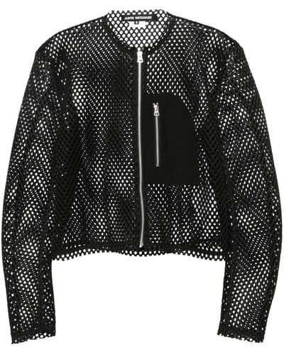 Junya Watanabe Perforated Zip-Up Jacket - Black