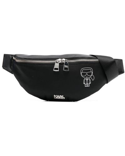 Karl Lagerfeld K/ikonik Zip-up Belt Bag - Black