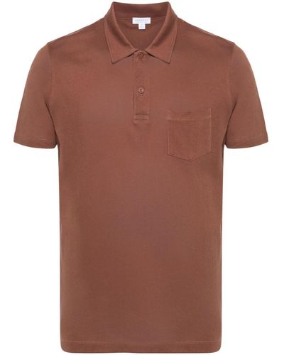 Sunspel Riviera mesh polo shirt - Braun