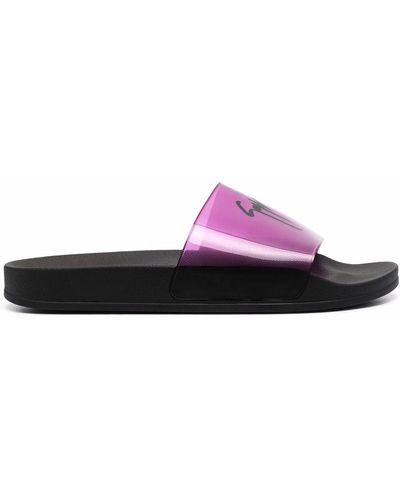 Giuseppe Zanotti Logo Embellished Slides - Black