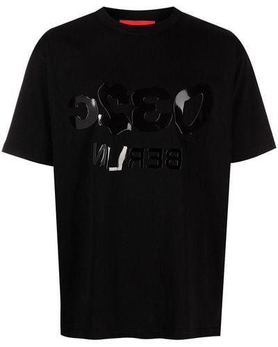 032c T-Shirt mit gespiegeltem Logo - Schwarz