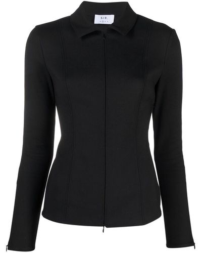 Sir. The Label Andre Zip-up Shirt - Black