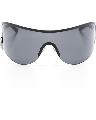 Acne Studios Logo-charm Shield-frame Sunglasses - Grey