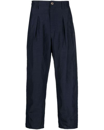 Giorgio Armani Pantaloni a gamba ampia con pieghe - Blu