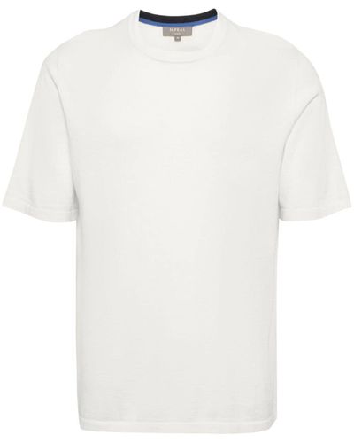 N.Peal Cashmere Camiseta de punto fino - Blanco