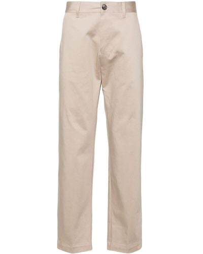 Ami Paris Mid-rise Cotton Chino Trousers - Natural