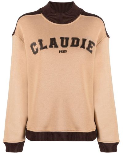 Claudie Pierlot Sweat bicolore à logo imprimé - Neutre