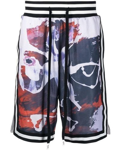 Haculla Painted Basketball Track Shorts - Blue
