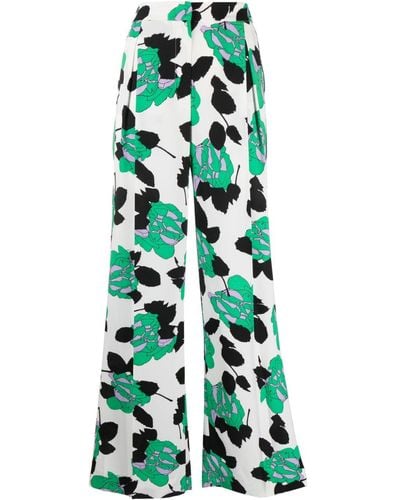 Diane von Furstenberg Weite Hose mit floralem Print - Grün
