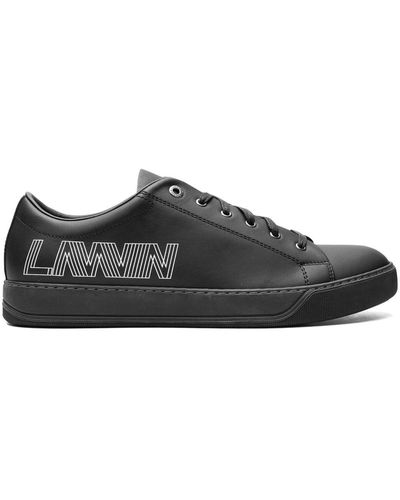 Lanvin Logo-print Leather Trainers - Black