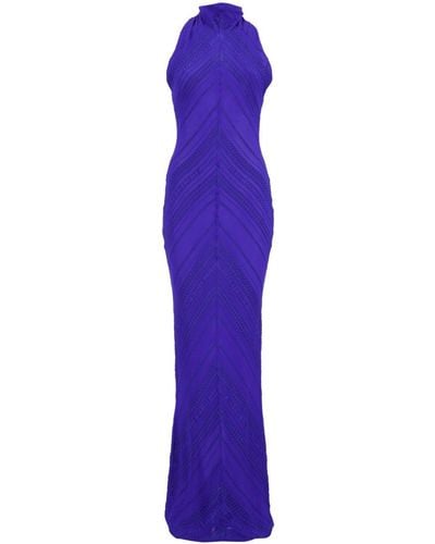 Zeus+Dione Textured Silk-blend Dress - Purple