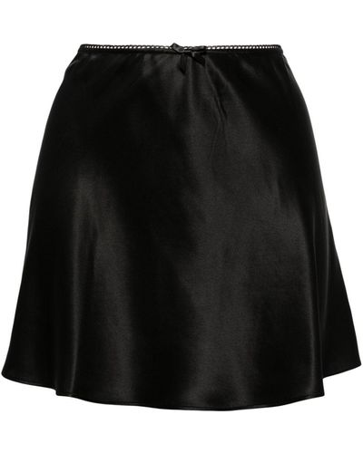 Reformation Edda Silk Miniskirt - Black