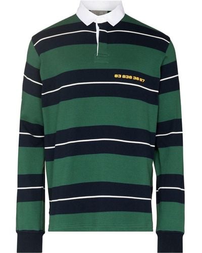 VTMNTS Barcode-print Striped Polo Shirt - Green