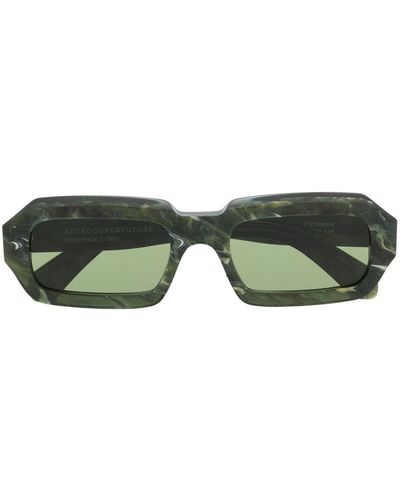 Retrosuperfuture Fantasma Rectangle-frame Sunglasses - Green