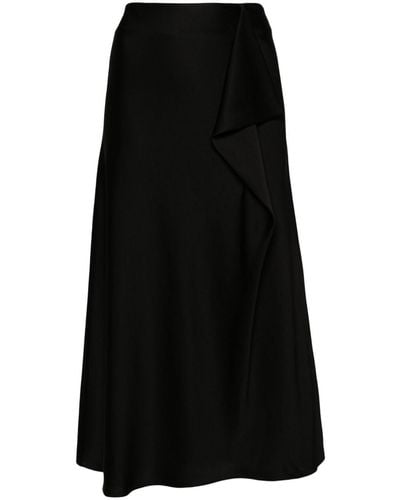 Jonathan Simkhai Blane Satin Midi Skirt - Black