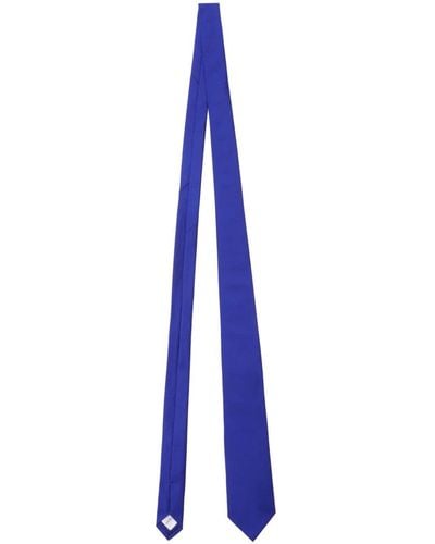 Burberry Cravate en soie à fini satiné - Bleu