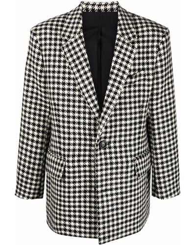 Ami Paris Houndstooth Pattern Blazer Jacket - Black