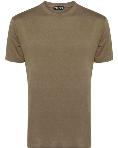 Tom Ford Logo-embroidered Jersey T-shirt - Green